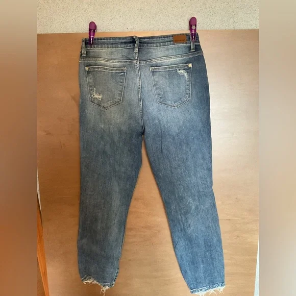 Judy Blue Distressed Light Blue Boyfriend Jeans - Picture 3 of 3